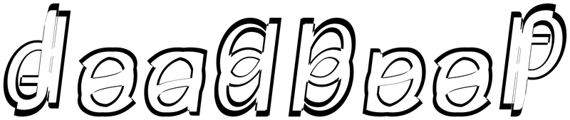 Ambigram for deadbeef in Carlito-italic